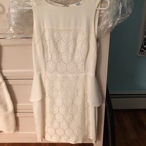 White dress with lace flowers